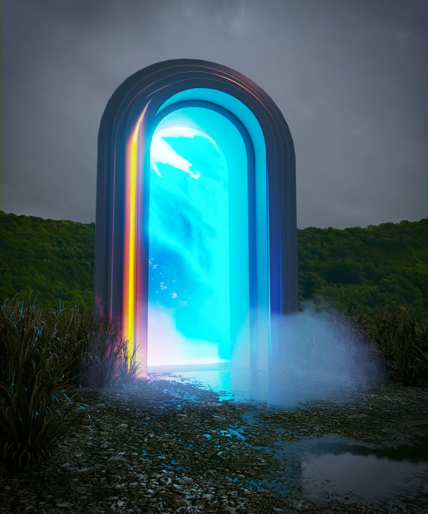 Sci Fi Gate Low-poly 3D model_2