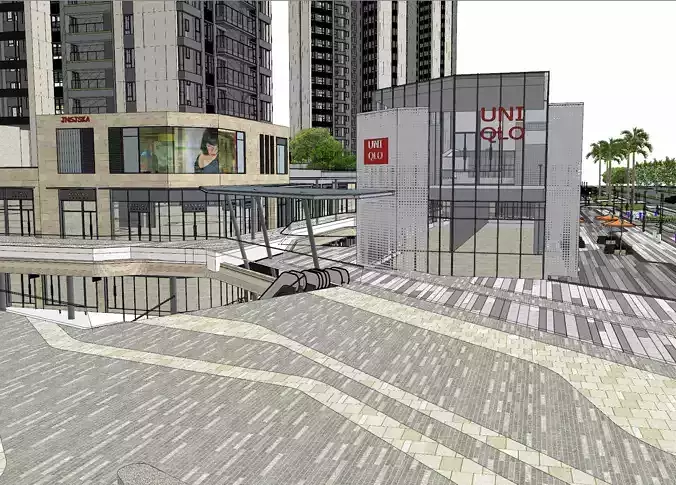 Modern commercial landscape