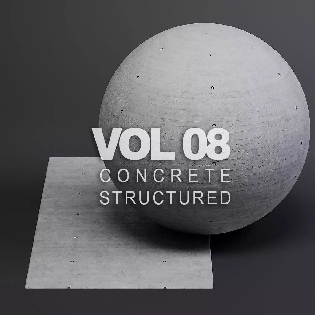Concrete vol08 Structured 8K Seamless PBR Materials Texture_0
