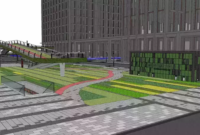 Modern commercial landscape