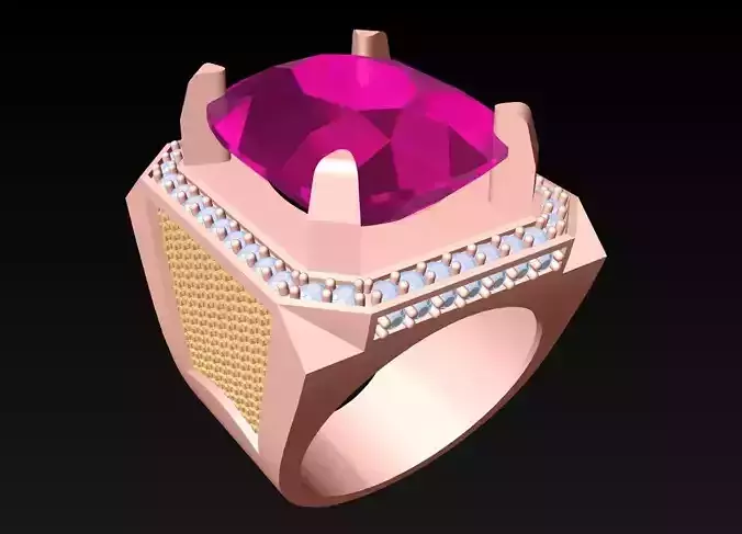 Oval Stone Ring - Diamond Ring - N3127