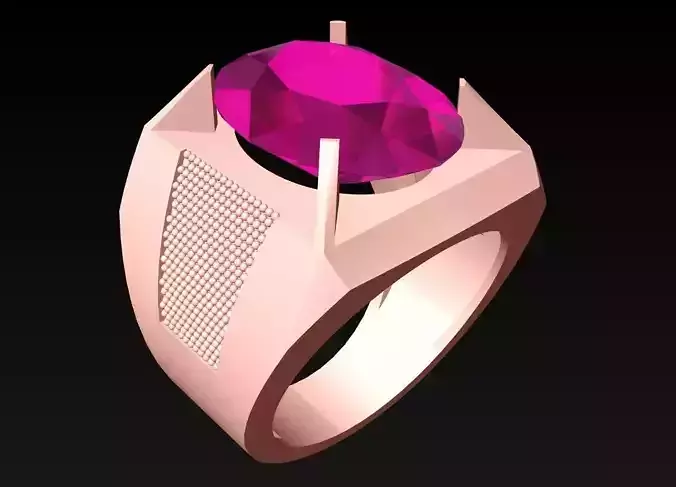 Oval stone ring - Mens Rings - N763