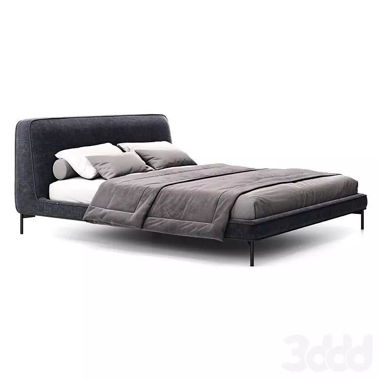 Double bed 3D model_0