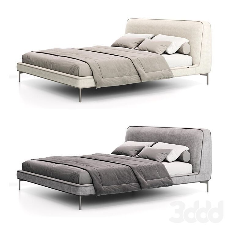 Double bed 3D model_6
