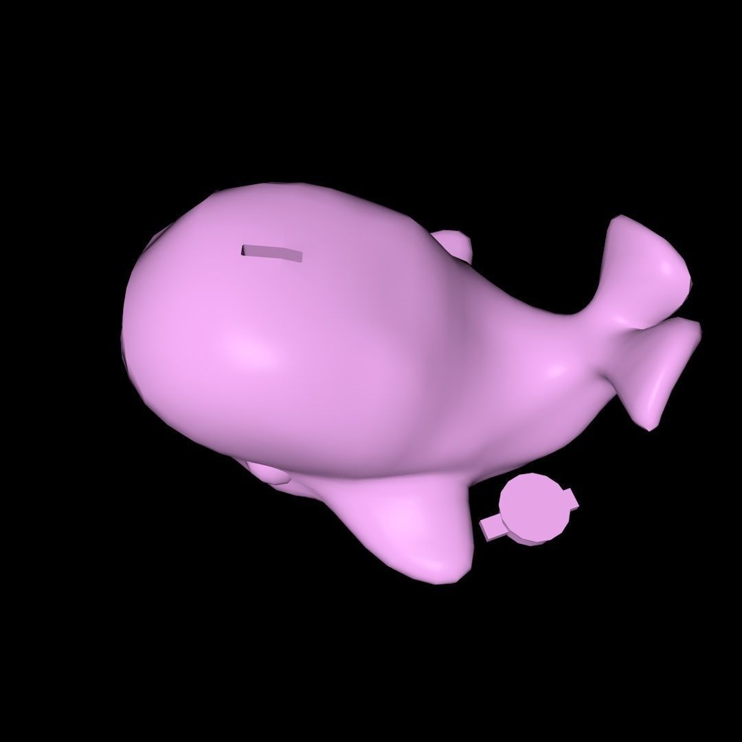 Whale Piggy Bank 3D print model_3