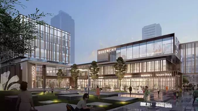 Modern commercial street