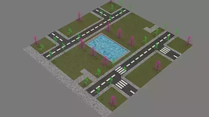 Isometric city map