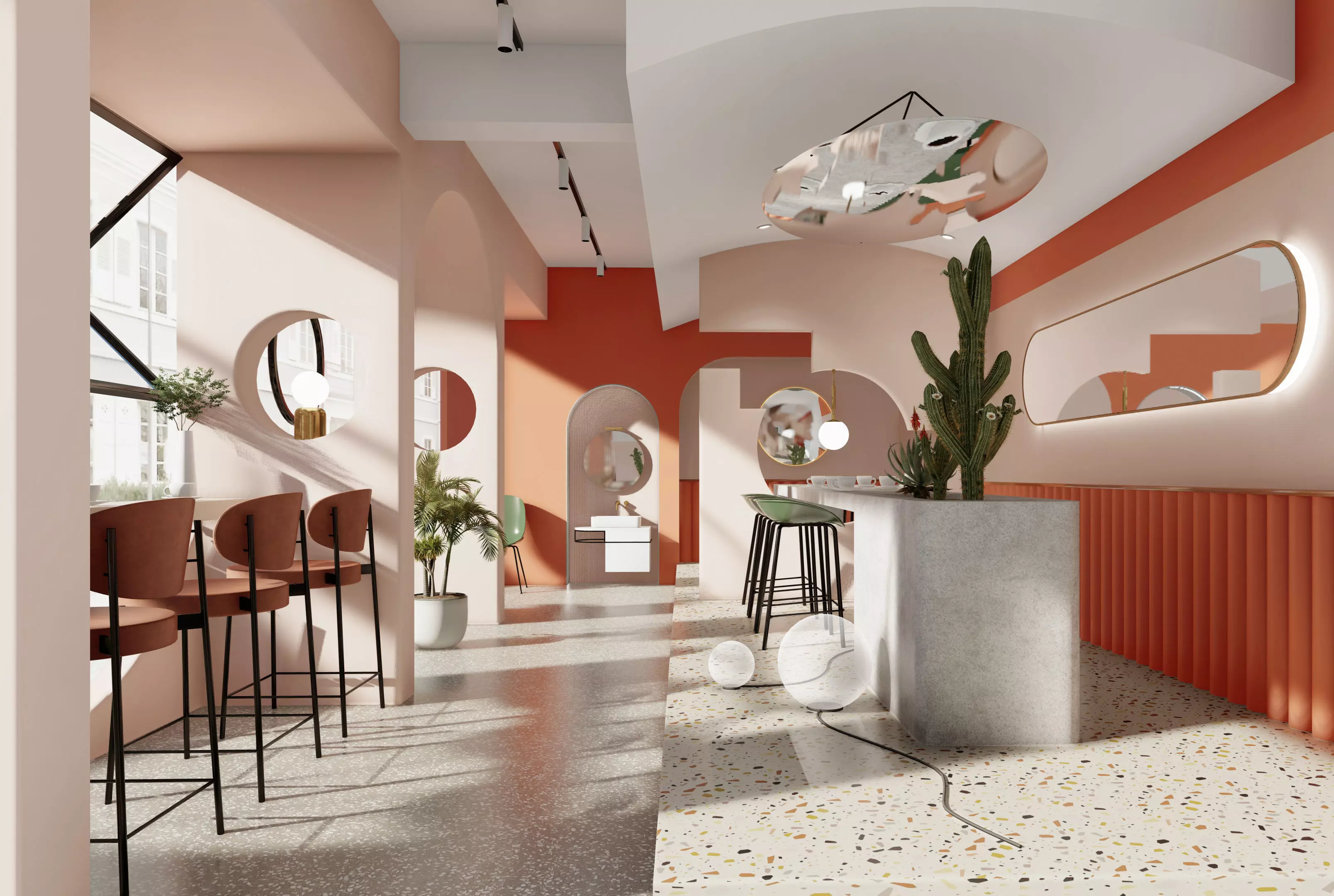 Modern commercial street 3D model_0