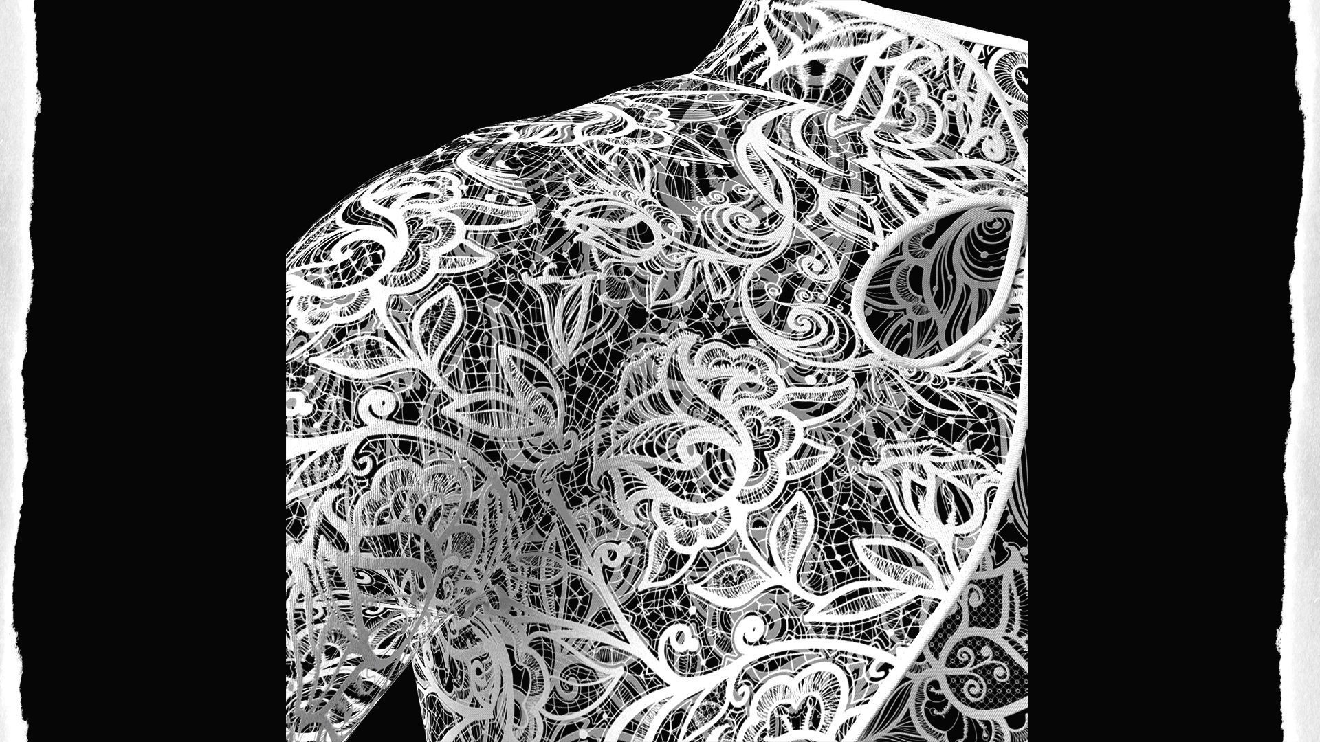 Women Gothic Top 01 Low-poly 3D model_6