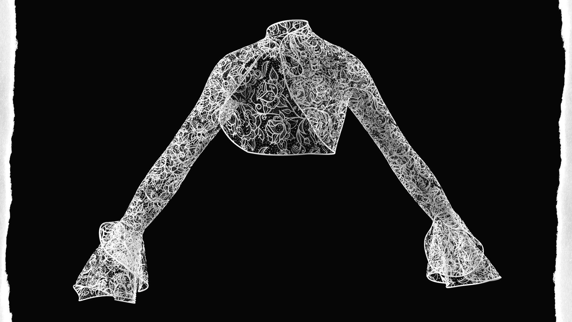 Women Gothic Top 01 Low-poly 3D model_3