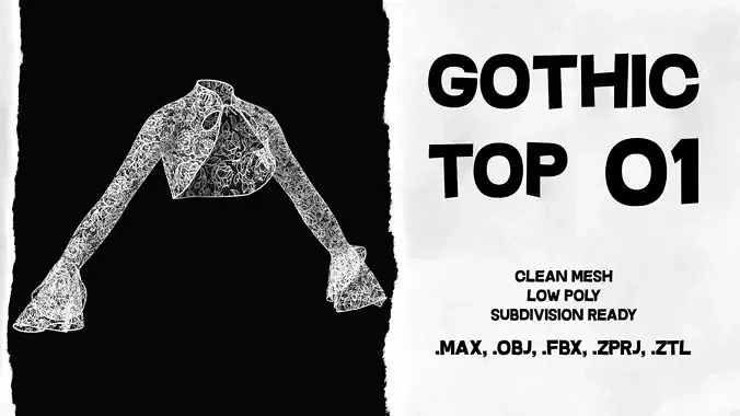 Women Gothic Top 01 Low-poly 3D model Women Gothic Top 01 Low-poly 3D model