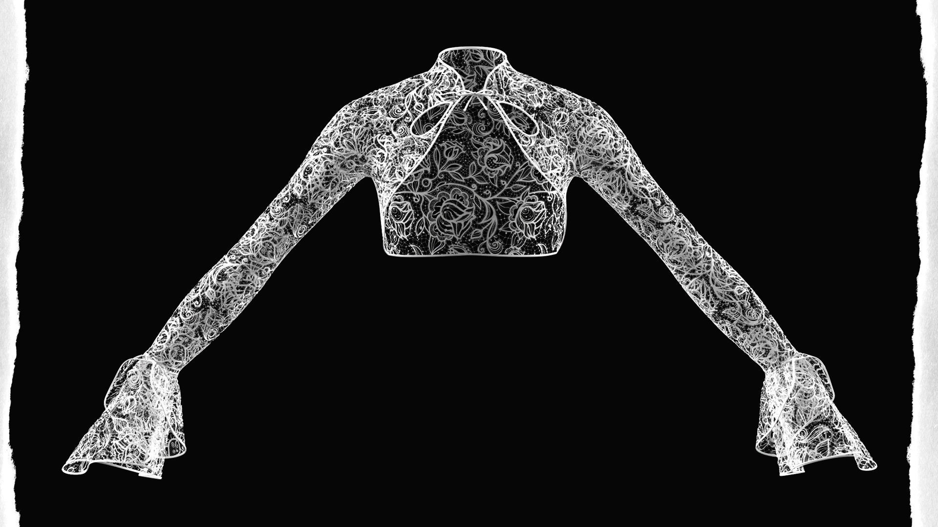 Women Gothic Top 01 Low-poly 3D model_2