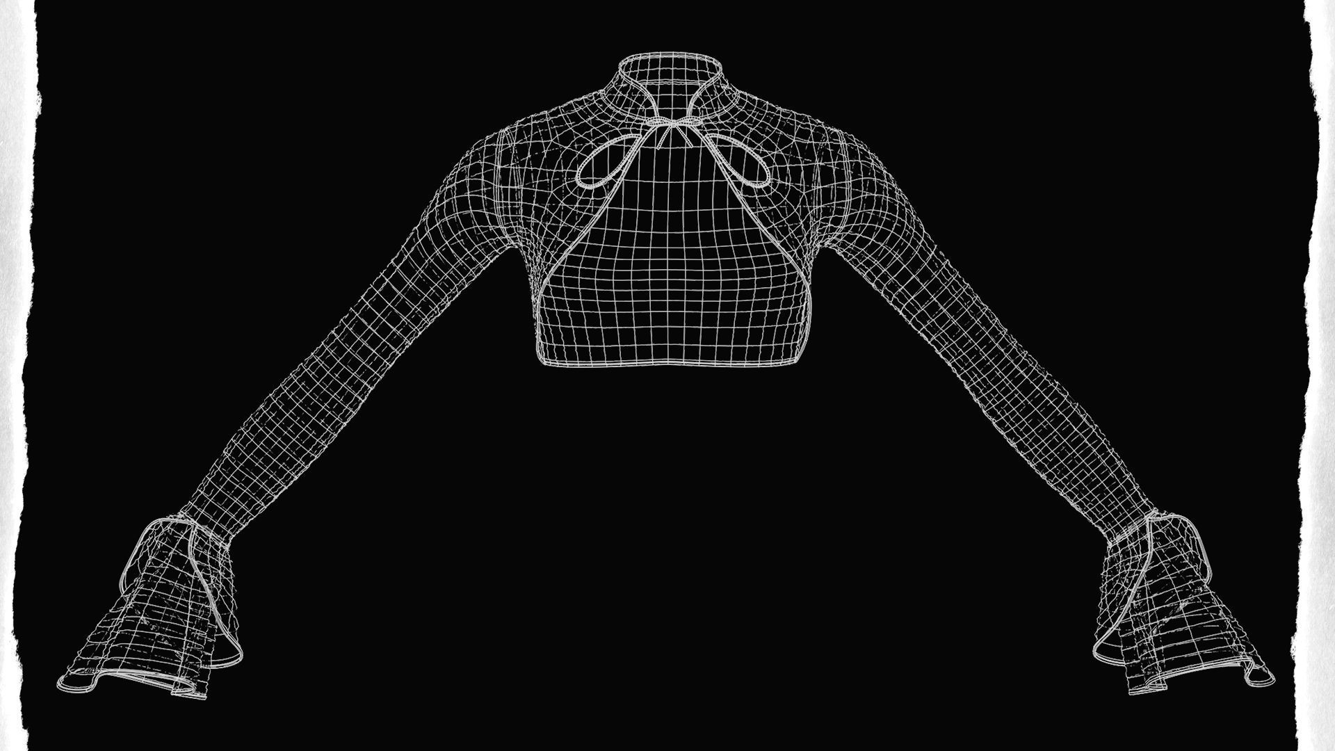 Women Gothic Top 01 Low-poly 3D model_5