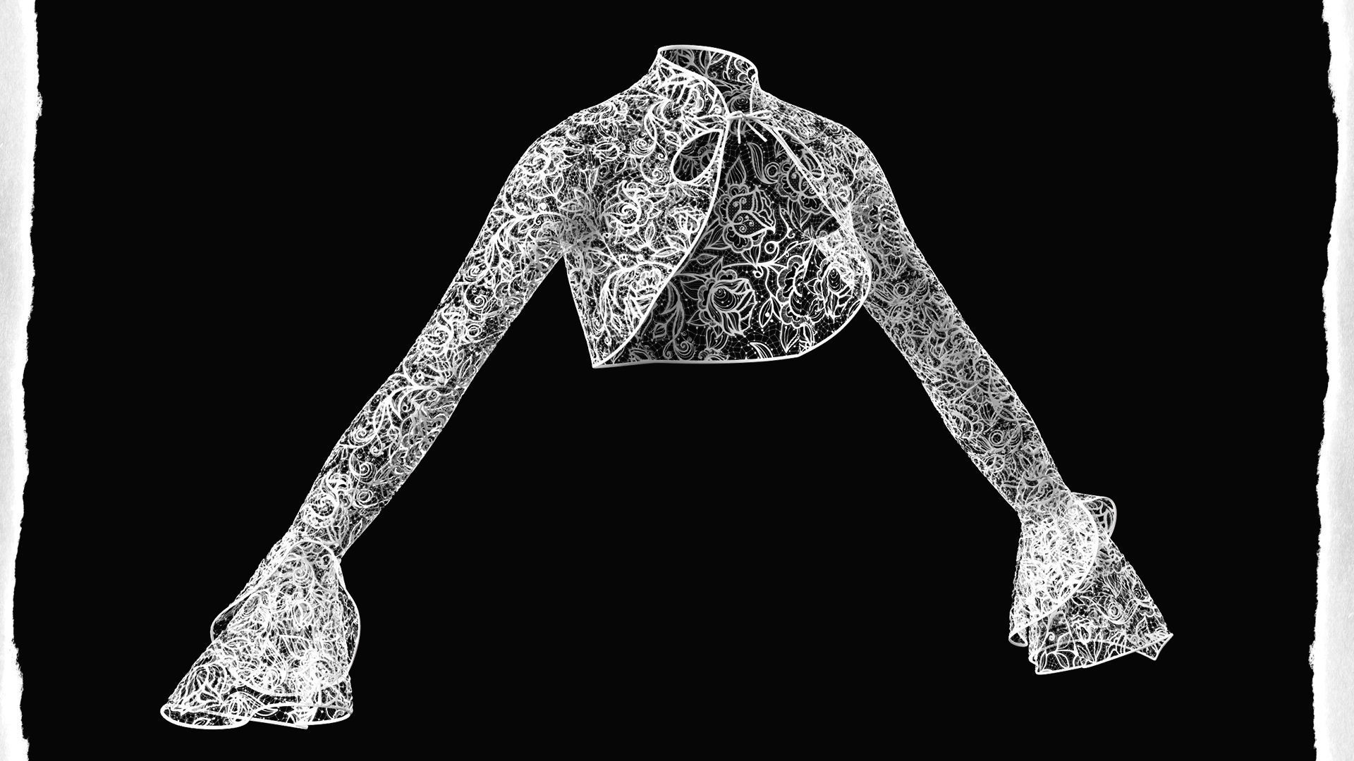 Women Gothic Top 01 Low-poly 3D model_1