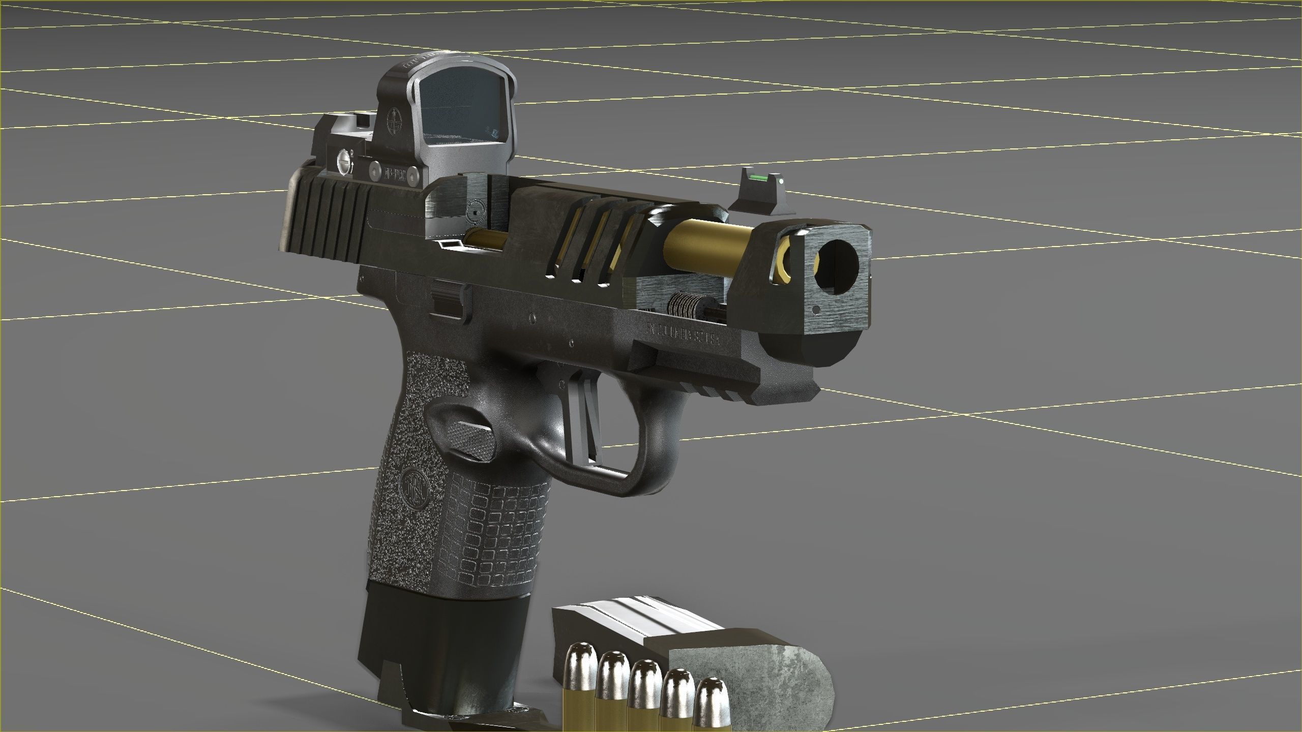 FN 509CC Edge Low-poly 3D model_32