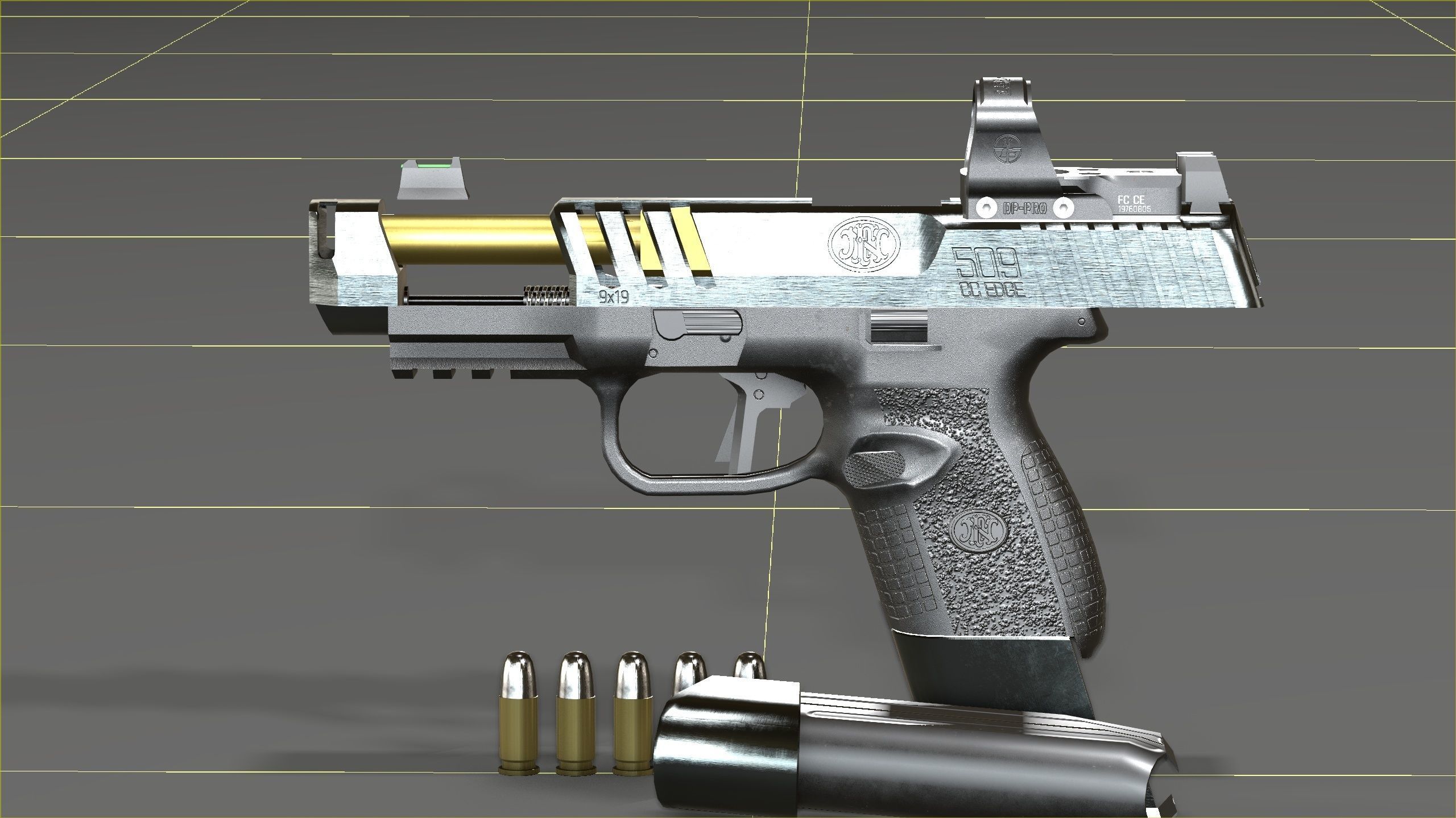 FN 509CC Edge Low-poly 3D model_38