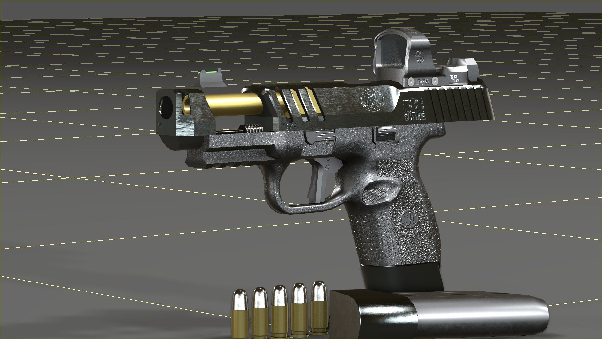 FN 509CC Edge Low-poly 3D model_29
