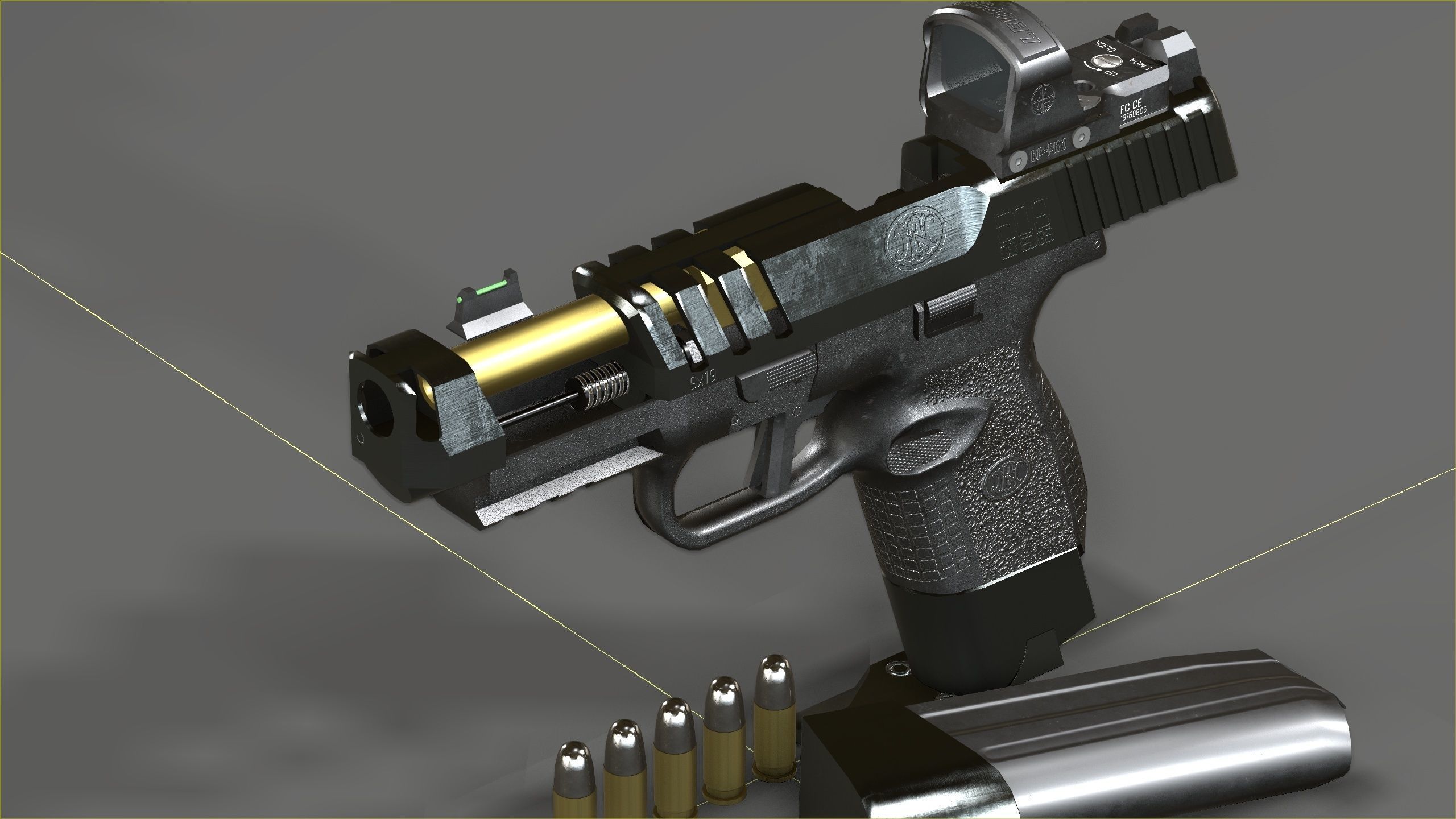 FN 509CC Edge Low-poly 3D model_14