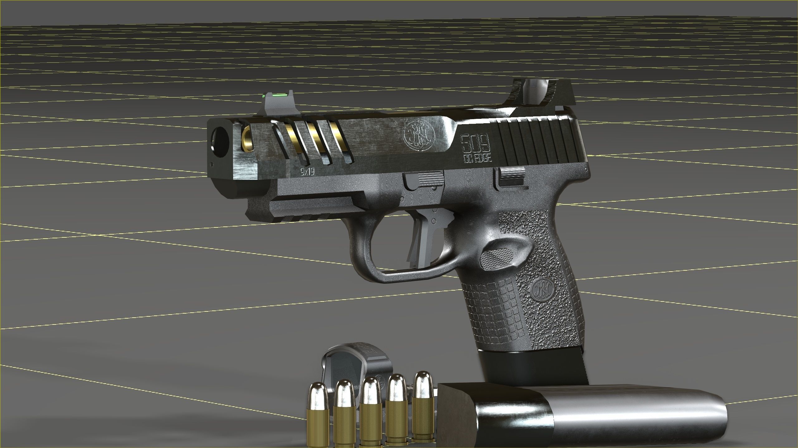 FN 509CC Edge Low-poly 3D model_27