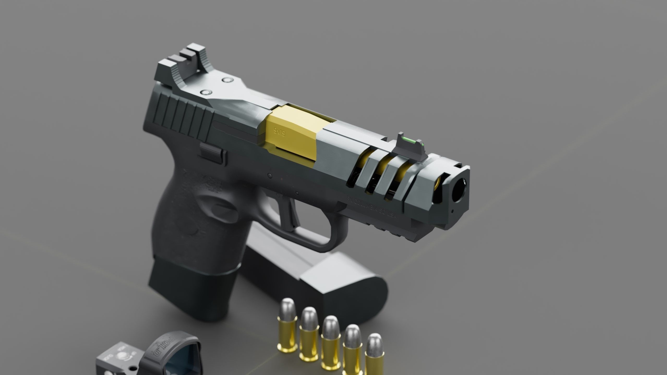 FN 509CC Edge Low-poly 3D model_3