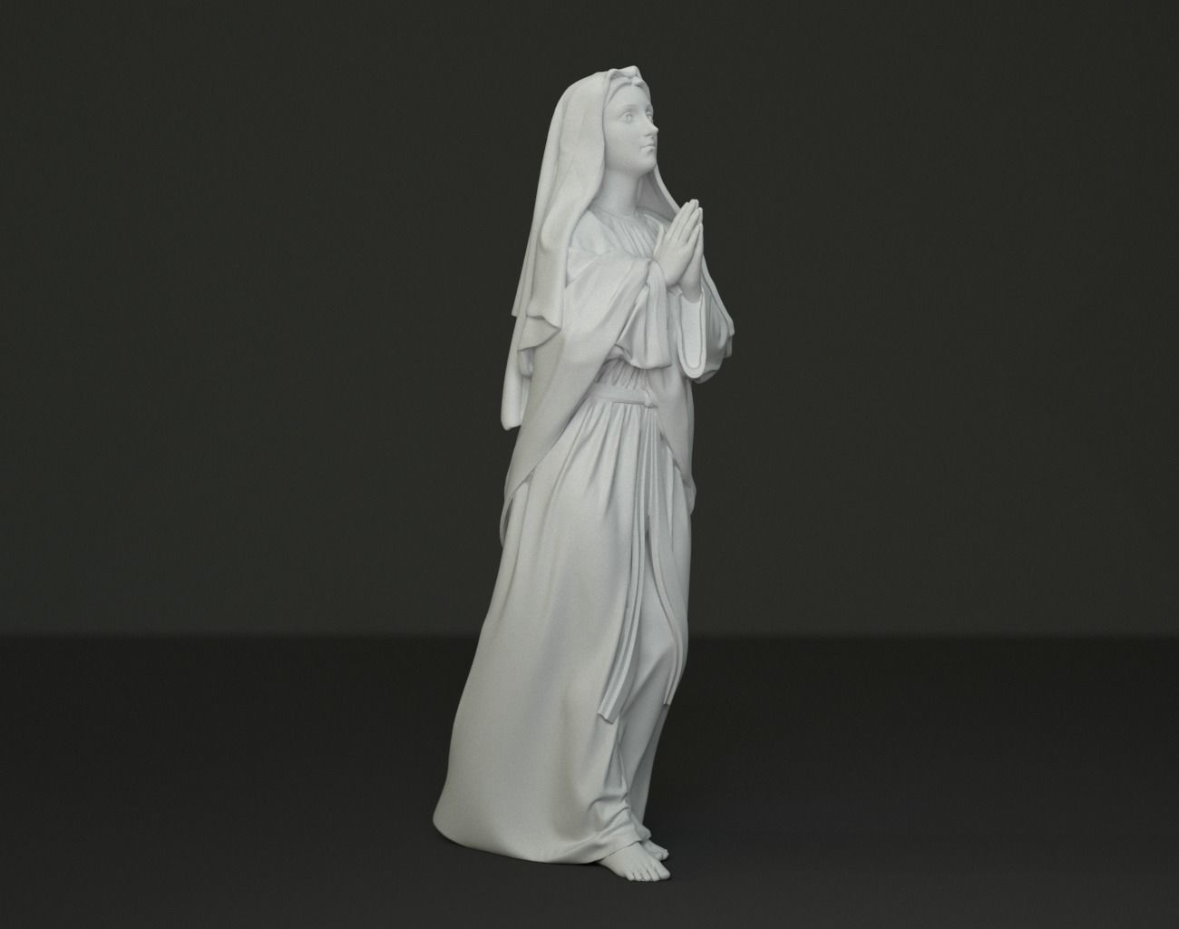 Mother Mary Statue 3D print model_12