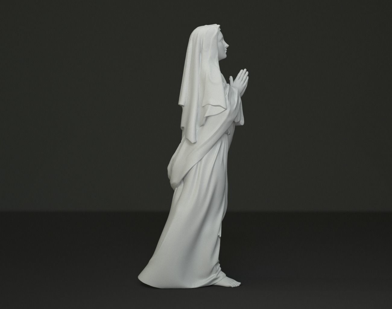 Mother Mary Statue 3D print model_13