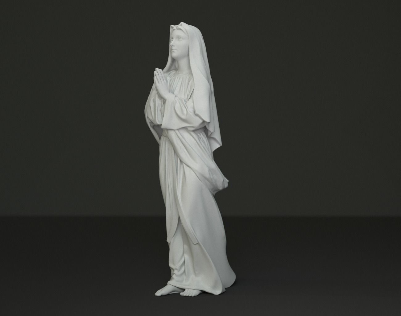Mother Mary Statue 3D print model_15