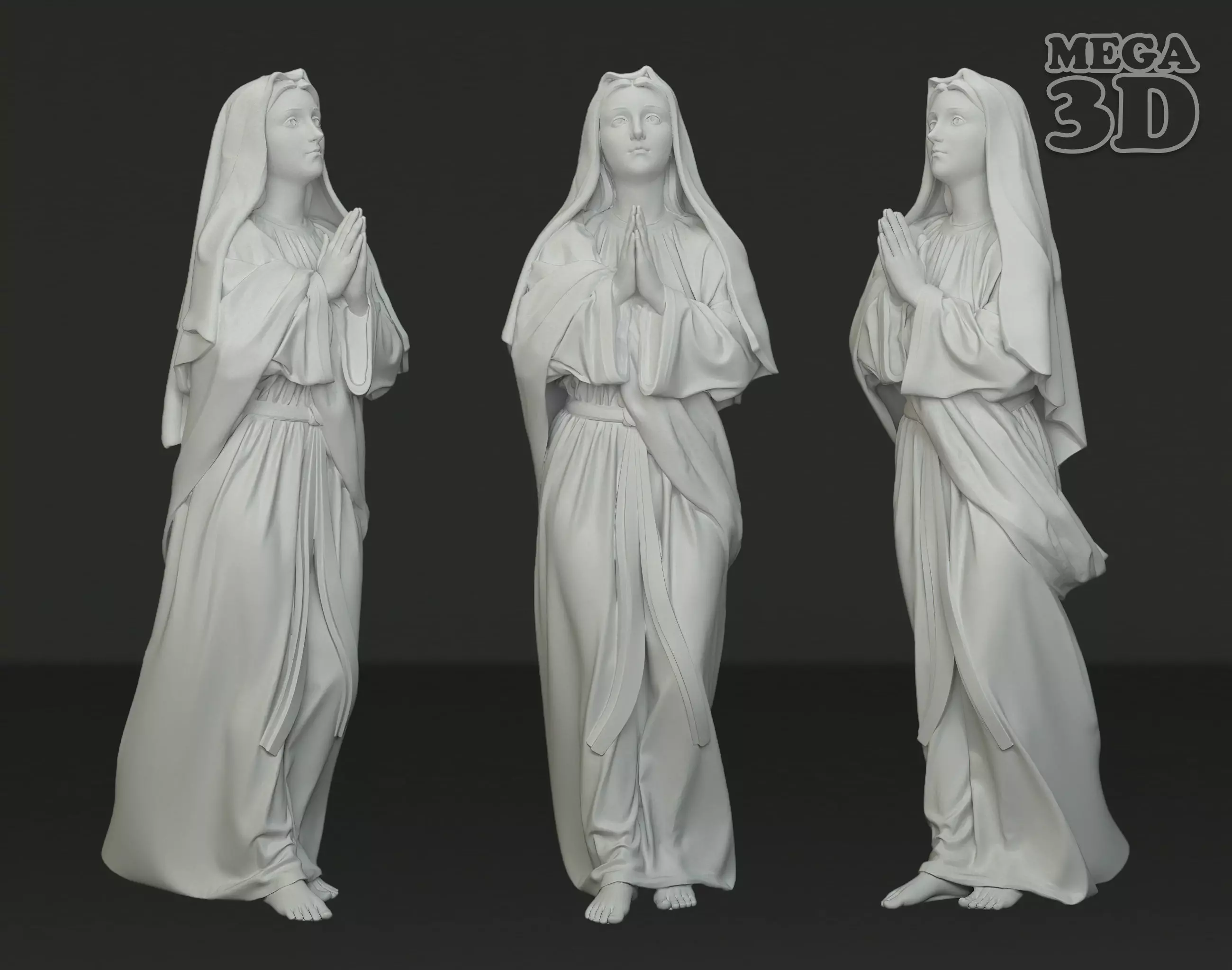 Mother Mary Statue 3D print model_0