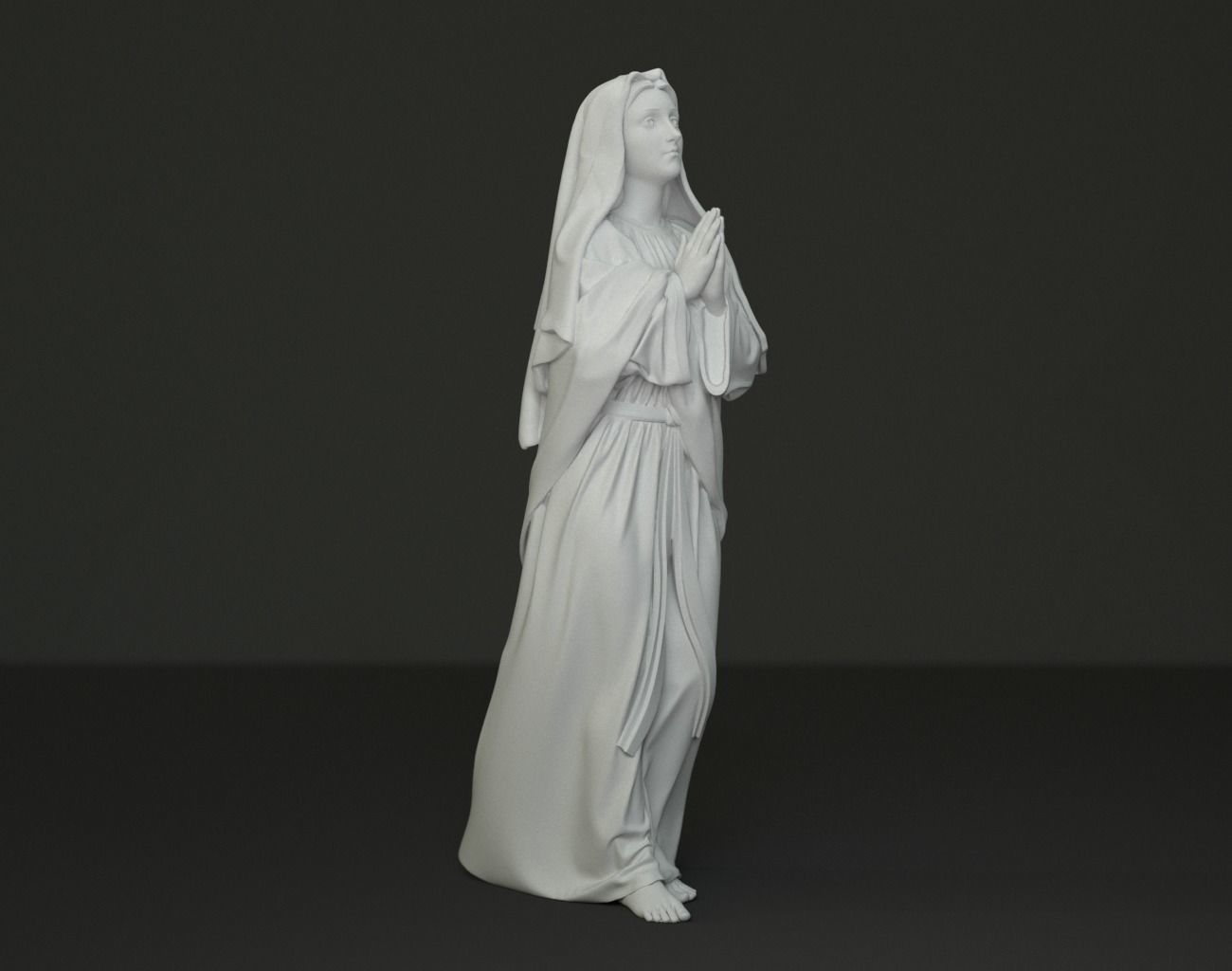 Mother Mary Statue 3D print model_10