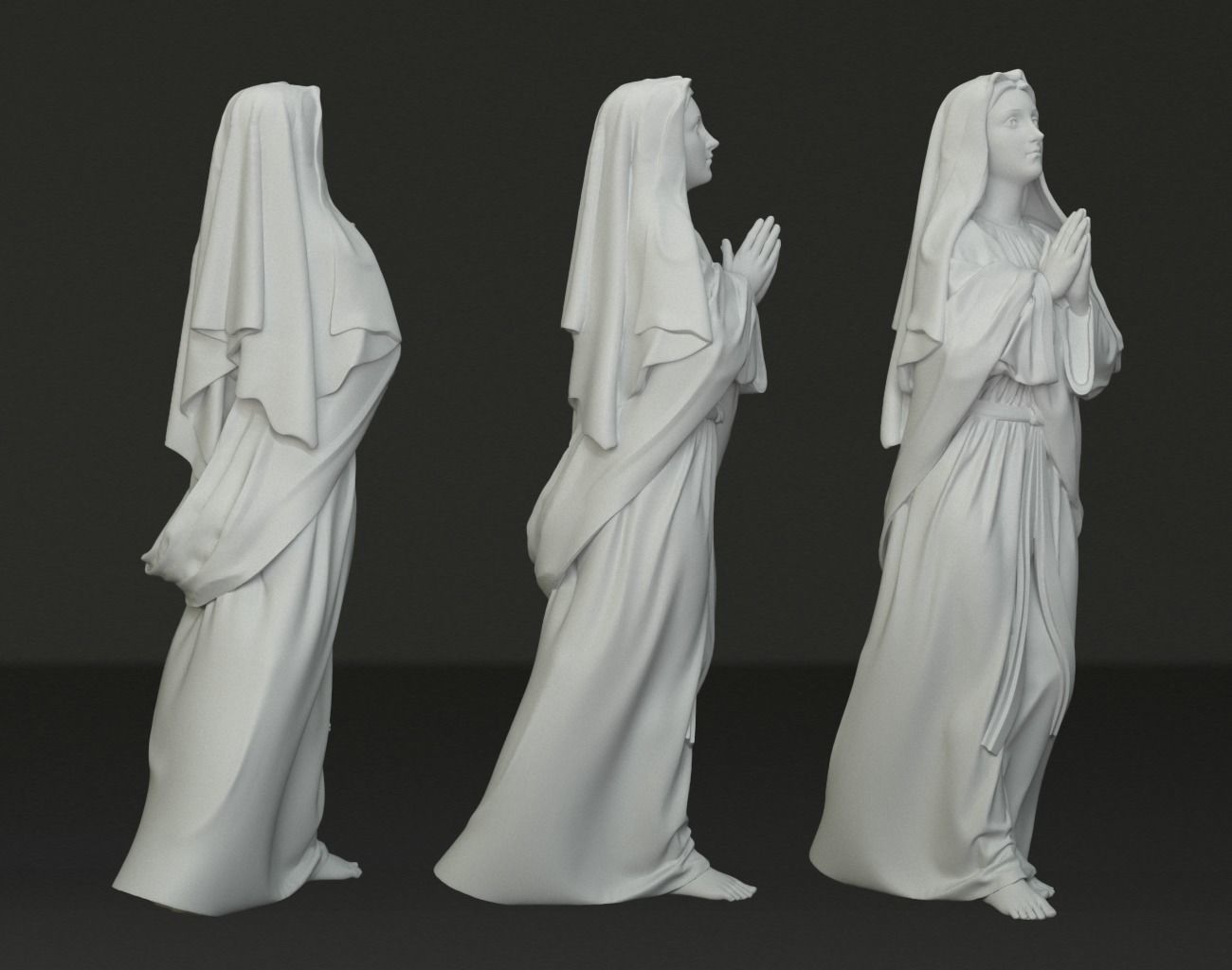 Mother Mary Statue 3D print model_2