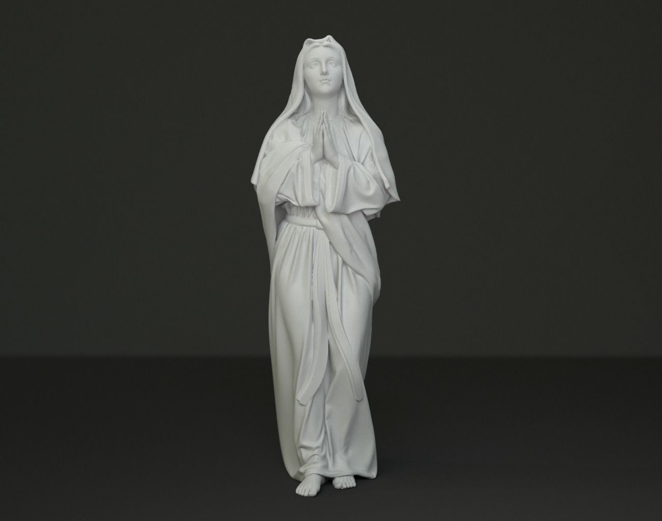 Mother Mary Statue 3D print model_9