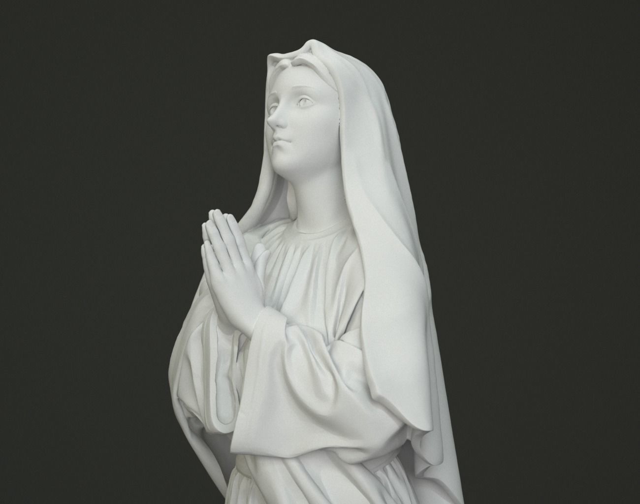 Mother Mary Statue 3D print model_7