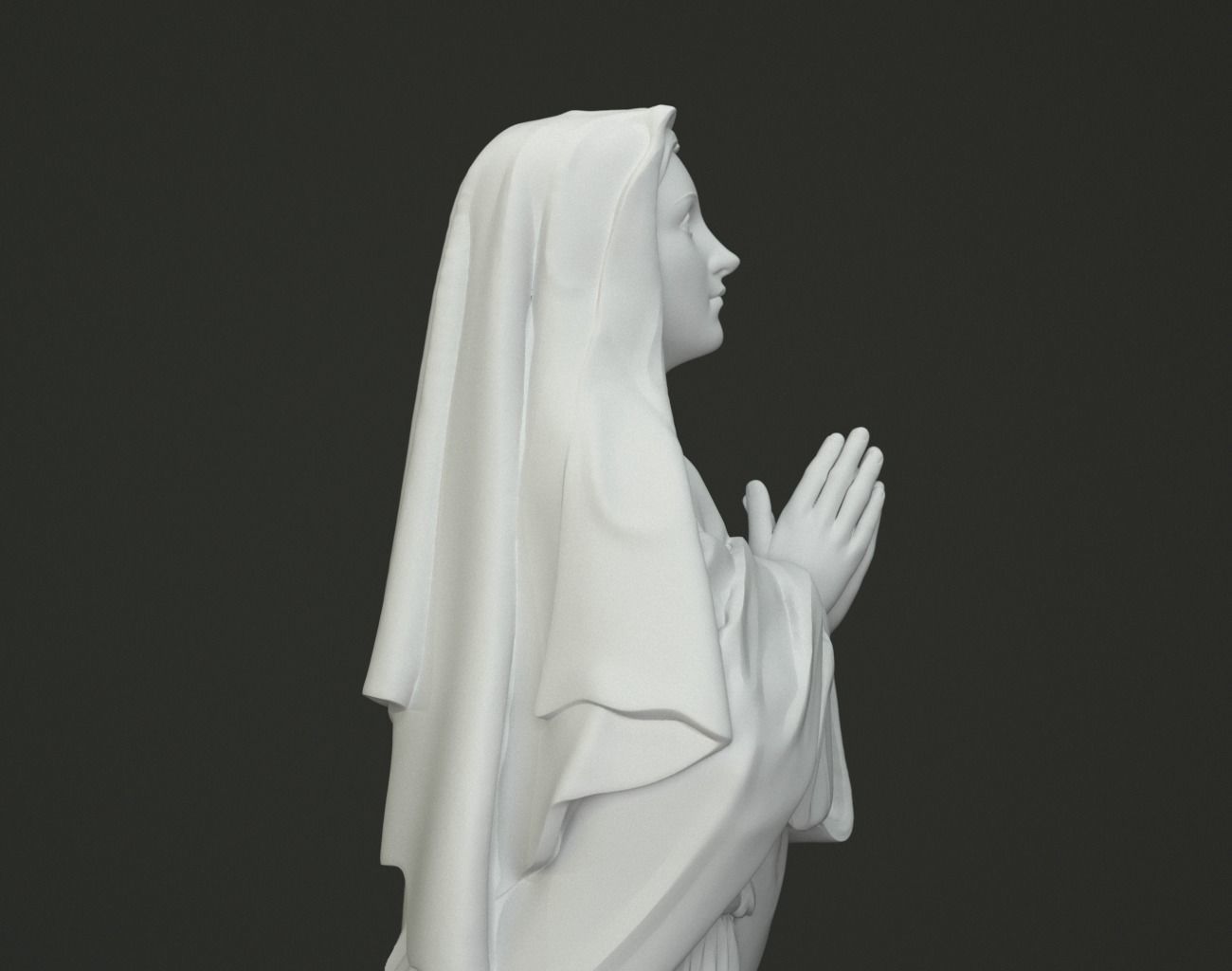 Mother Mary Statue 3D print model_6