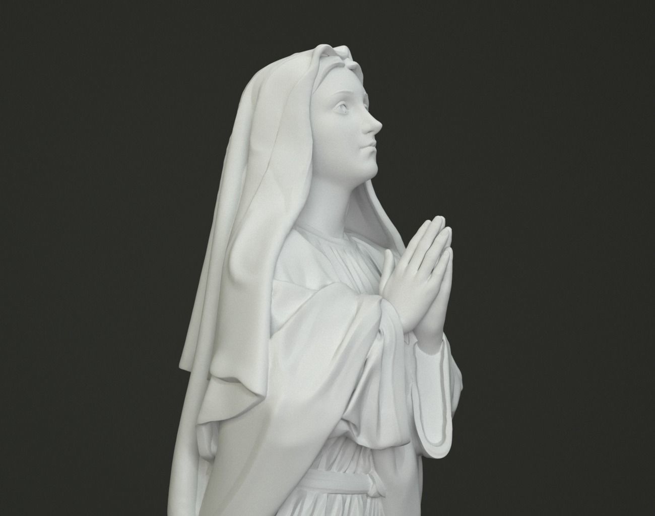 Mother Mary Statue 3D print model_5