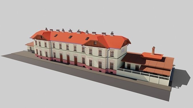 Eastern European Building 017 Low-poly 3D model 4