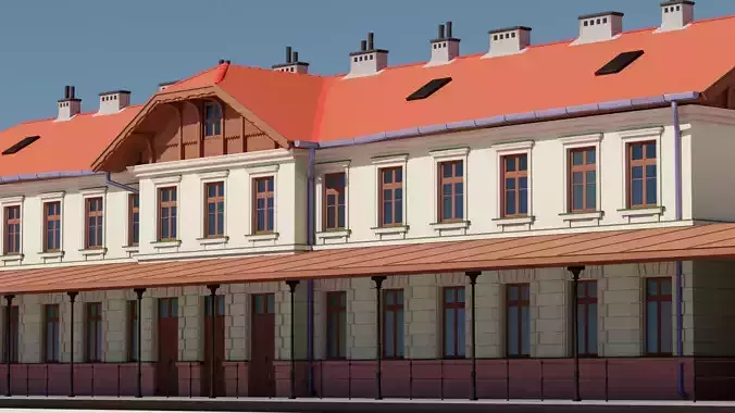 Eastern European Building 017 Low-poly 3D model
