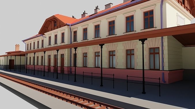 Eastern European Building 017 Low-poly 3D model 7