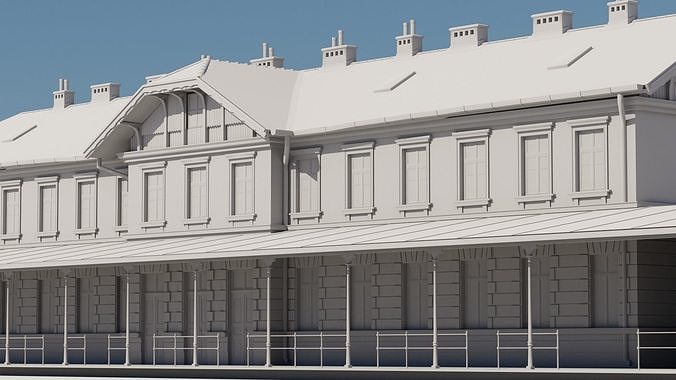 Eastern European Building 017 Low-poly 3D model 2