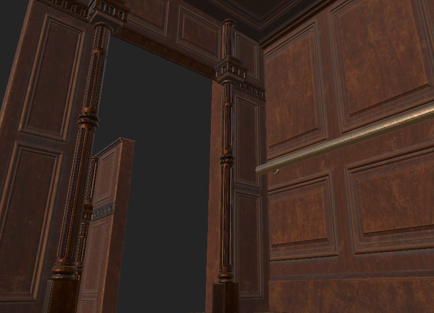 baroque wooden Lift Low-poly 3D model_3