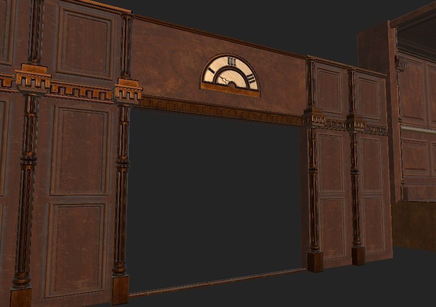 baroque wooden Lift Low-poly 3D model_2