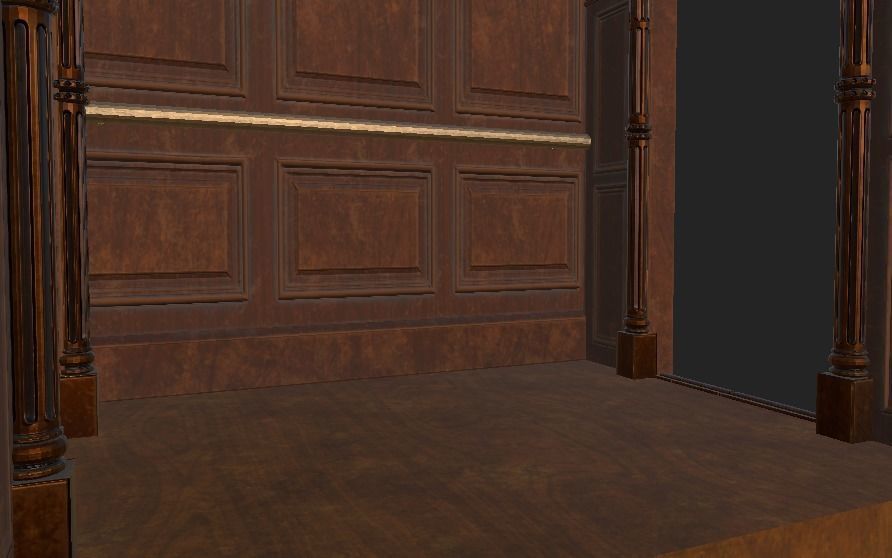 baroque wooden Lift Low-poly 3D model_4