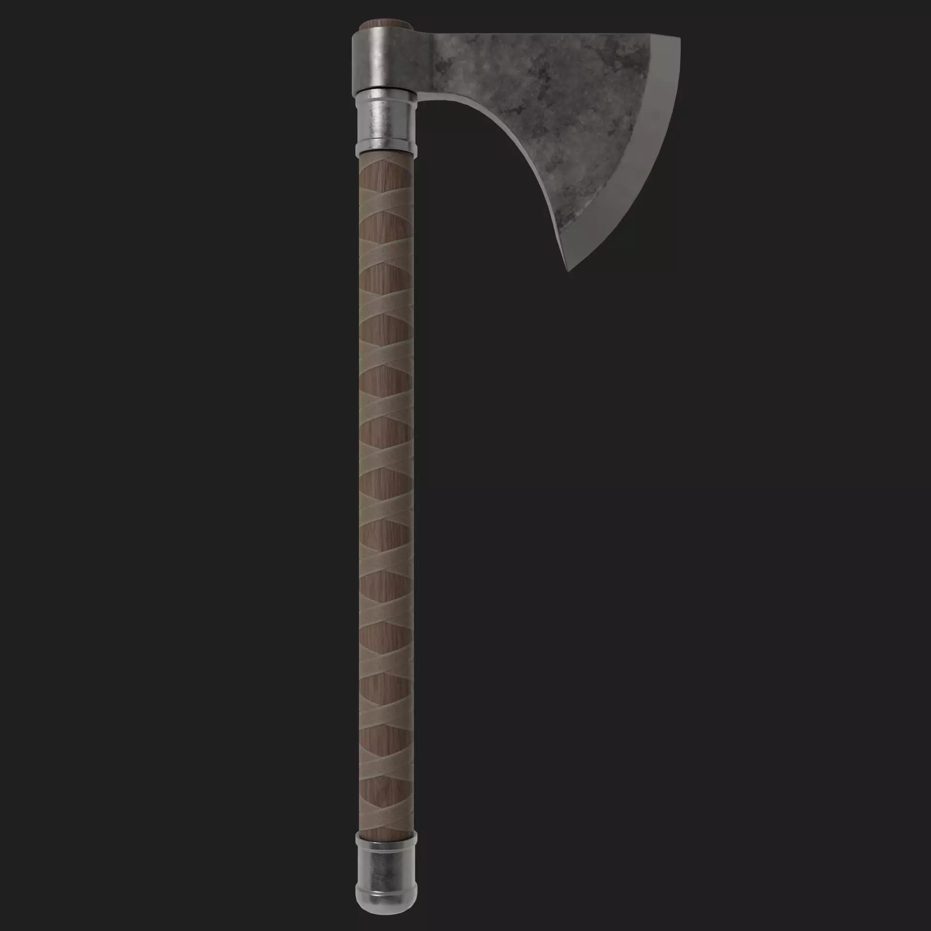 Game ready medieval axe 1 Low-poly 3D model_0