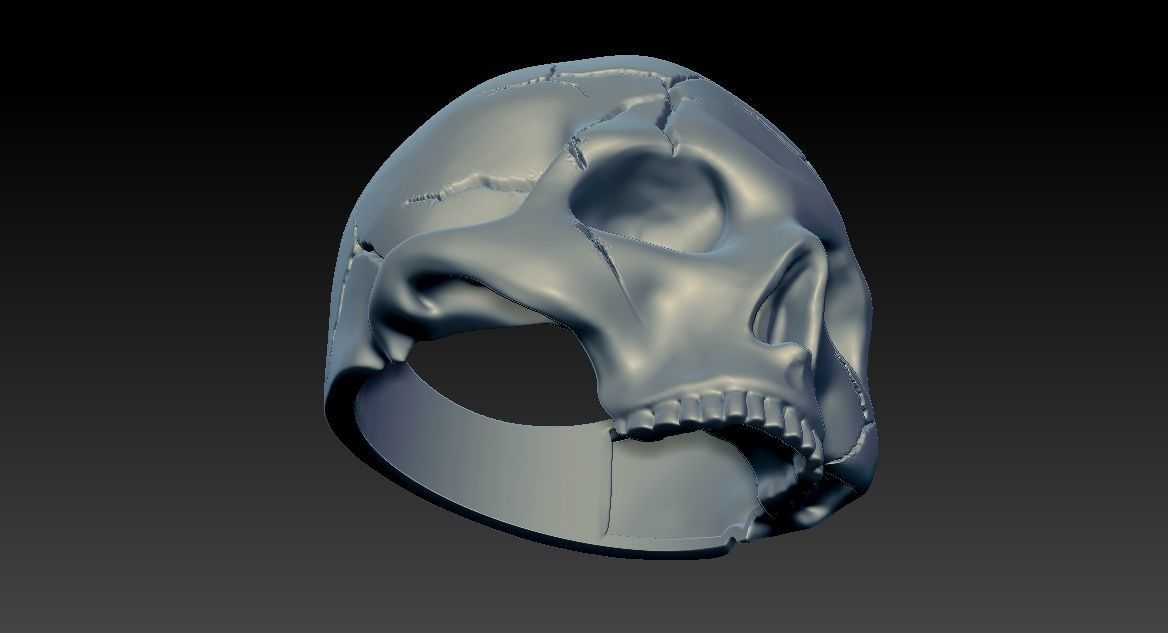 Skull Ring NO10 3D print model_3