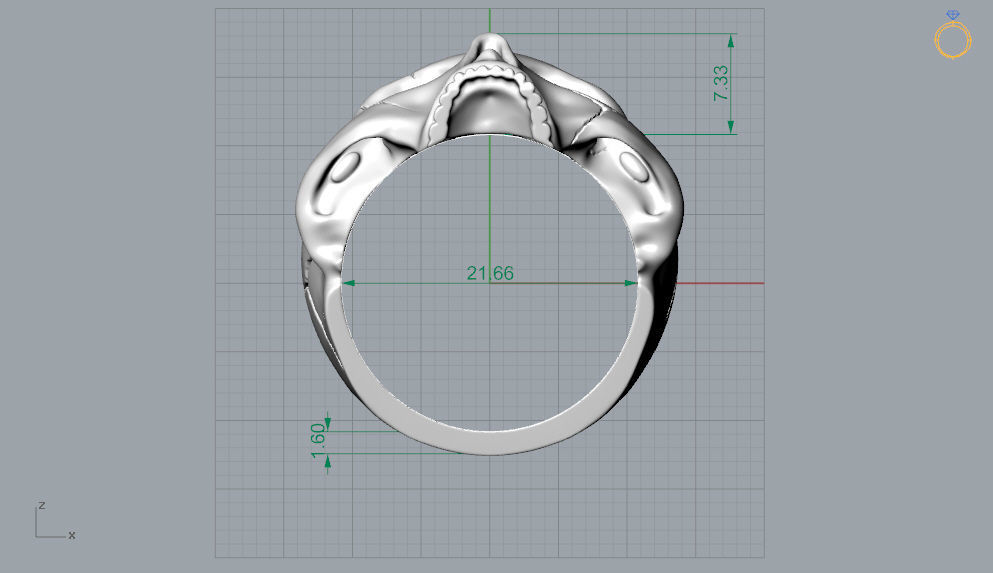 Skull Ring NO10 3D print model_10