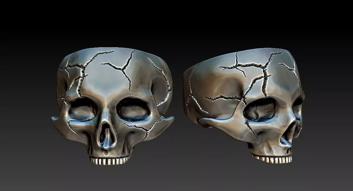Skull Ring NO10 3D print model_0