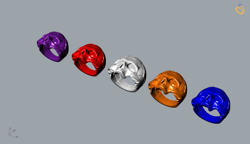 Skull Ring NO10 3D print model_11