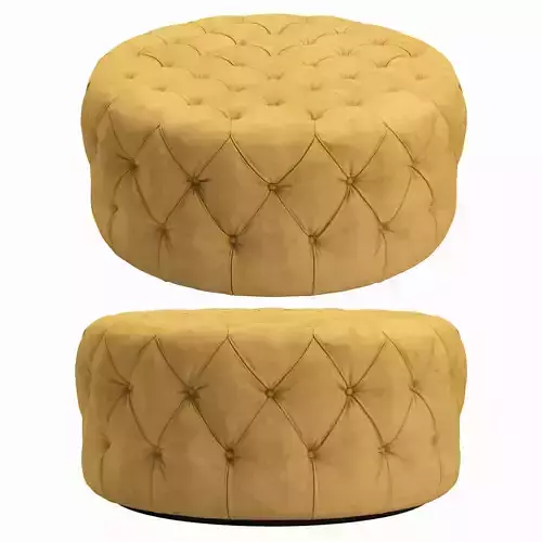 Round Tufted Cocktail Ottoman Low-poly 3D model