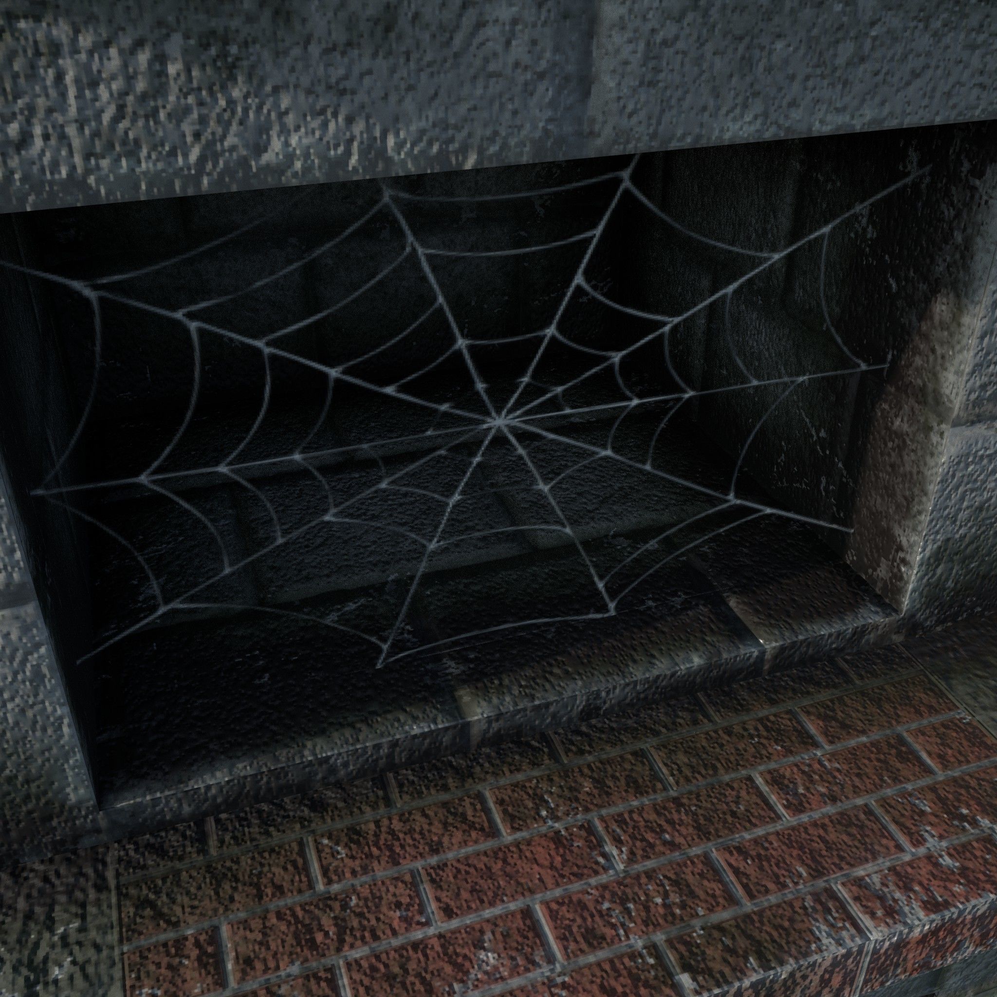 Abandoned fireplace   Low-poly 3D model_6