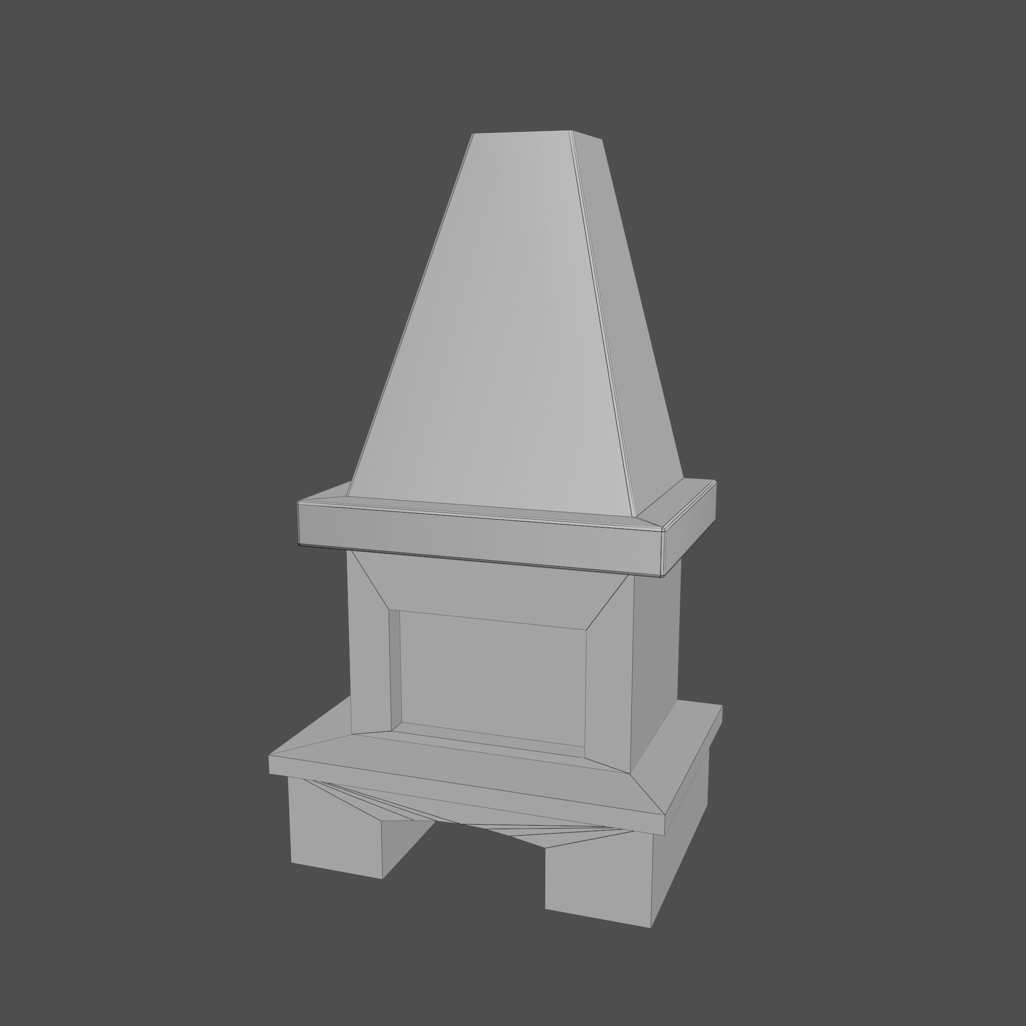 Abandoned fireplace   Low-poly 3D model_10