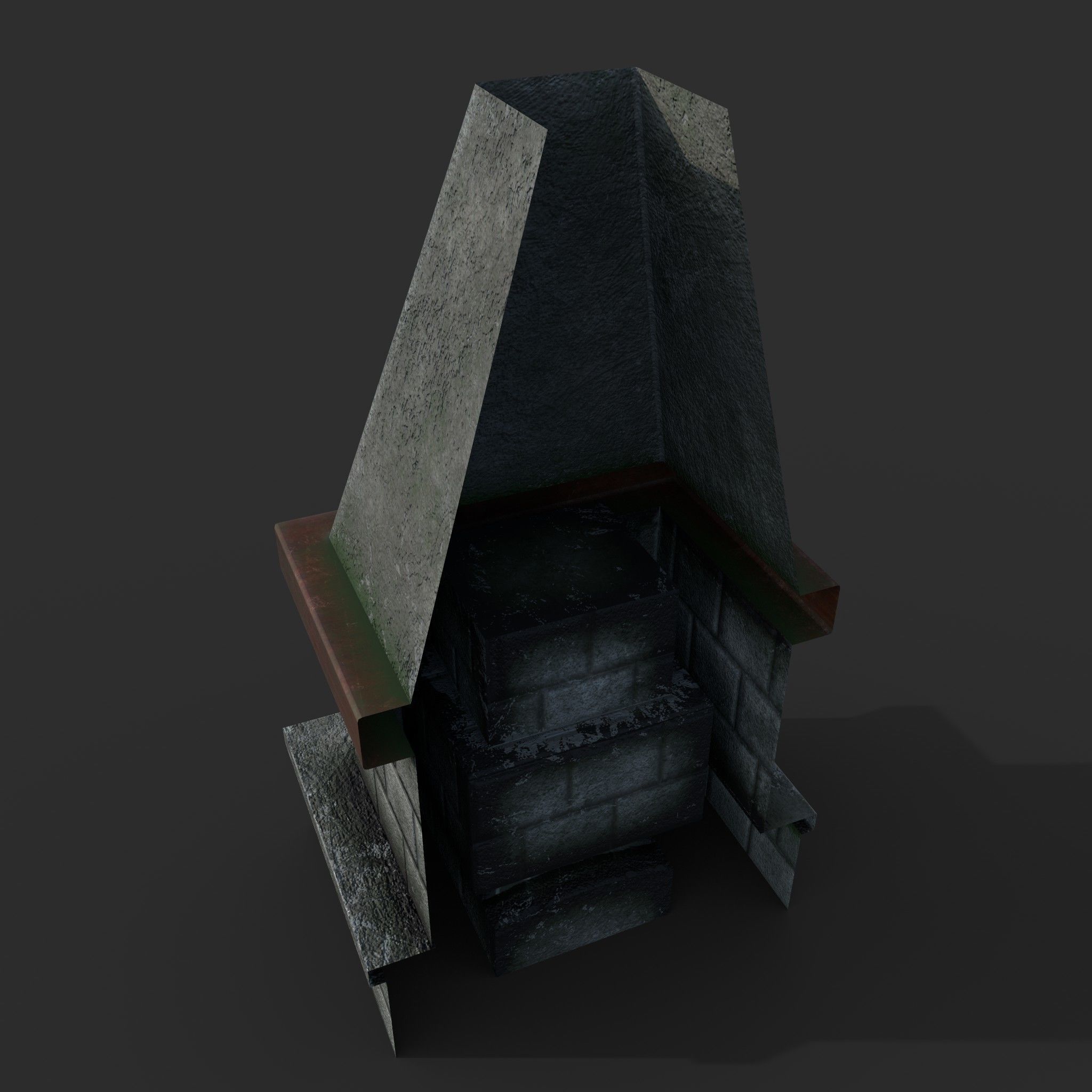 Abandoned fireplace   Low-poly 3D model_8